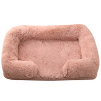Tissu Oxford en mousse à mémoire de forme en forme d'oeuf 3D en fausse fourrure d'hiver solide écologique lit rectangulaire pour animaux de compagnie imperméable à l'eau fond lavable en peluche