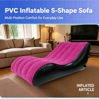 Canapé-lit gonflable portable 140x90x70cm en PVC floqué, chaise longue pliante avec dossier pour couples, utilisation à domicile, chambre ou extérieur