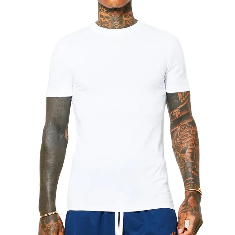 Custom logo desgin Men's Crewneck T-shirt 100% Cotton High Quality Blank plain skinny t shirts for Men streetwear