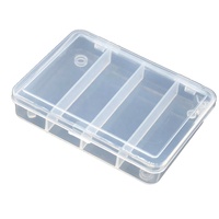 Newbility – petite boîte de rangement transparente multifonctionnelle en plastique, 4 grilles, 12 grilles, boîte à leurres de pêche