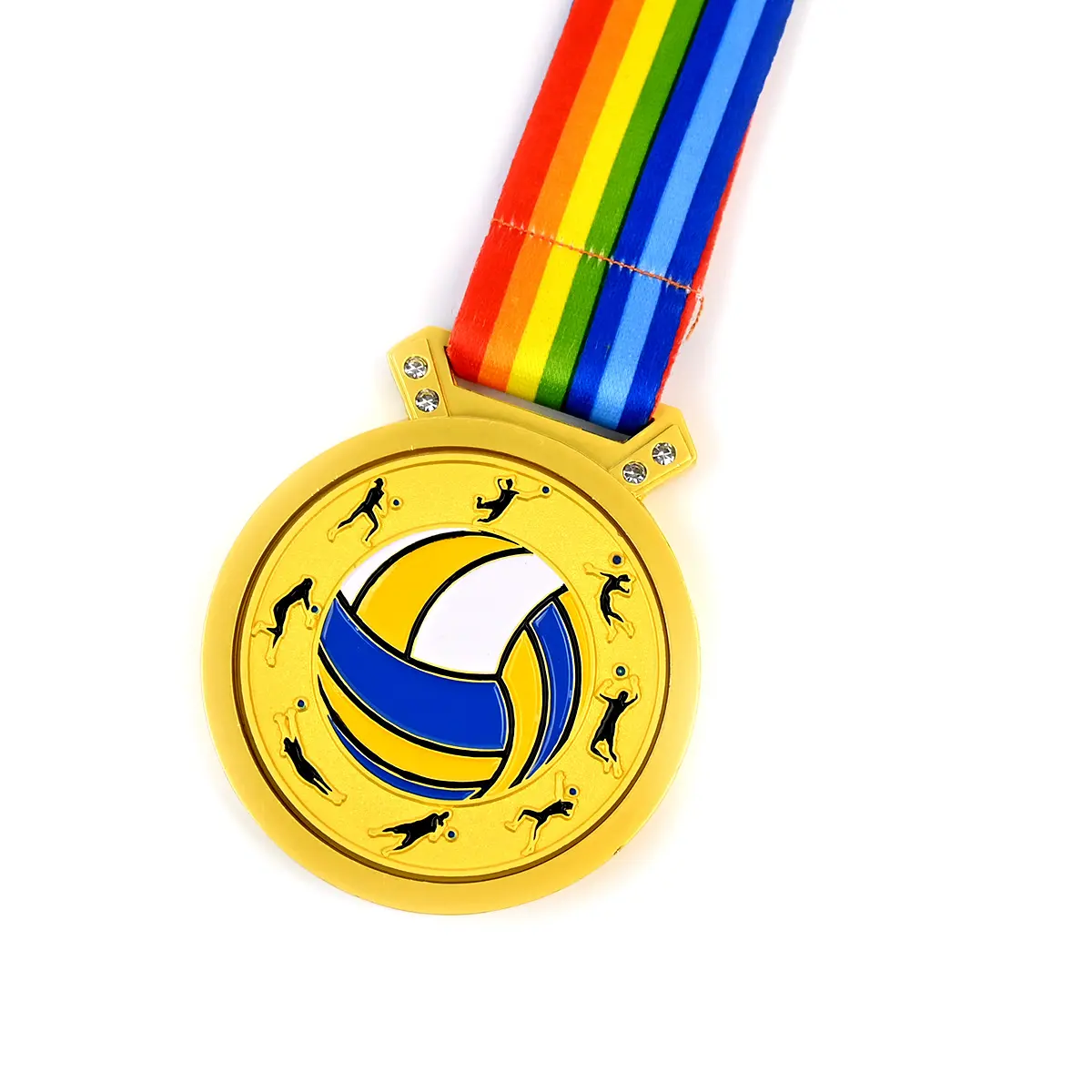 Custom Gold Metal Sport Award Trophy Medal Marathon Volleyball Football Taekwondo Other Sports Ribbon Blank Race Medallions