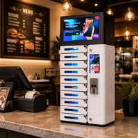 Y2 Power AMI Pro – Casier de recharge rapide intelligent à 10 baies pour mur/sol, avec écran publicitaire et fonctionnement à monnayeur, pour téléphones portables