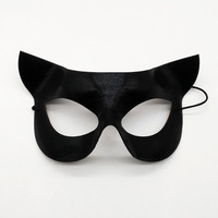 Masque de chat sexy en plastique/laçage pour Halloween, cosplay, mascarade, carnaval, fête, spectacle de scène, blanc et noir