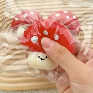 New Lovely 8cm Mushroom TPR <b>Squishy</b> Toy Stress Relief Creative Gift Portable for Kids Adults for a Relax Time - Product Image 1