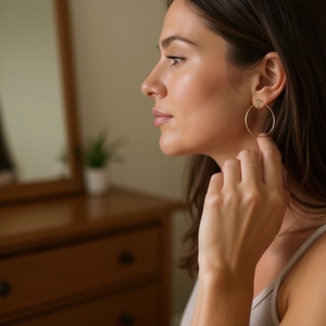 Orecchini a cerchio ILAN 40mm color oro, set da 6 pezzi - Product Image 2