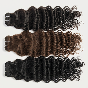 Extensiones de Cabello 100% Naturales, Cabello Virgen Indio de Calidad, Textura Rizada Natural, Color Marrón, Cabello Remy, 100g, Doble Trama a Máquina - Product Image 1