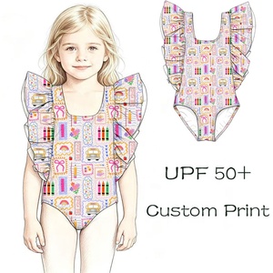 Maillot de bain une pièce sans manches imprimé 4 <span class=keywords><strong>juillet</strong></span> pour petites filles, idéal pour les <span class=keywords><strong>vacances</strong></span> à la plage, maillot de bain d'été pour petite fille - Product Image 5