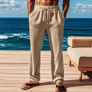 Pantalon en cachemire à tricotage en <span class=keywords><strong>maille</strong></span> rasée pour femme, confort ultime - Product Image 1