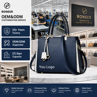 Sacs fourre-tout décontractés pour femmes en cuir végétalien bleu, portables et bicolores pour l'été et l'automne - Bolsos Para Mujeres