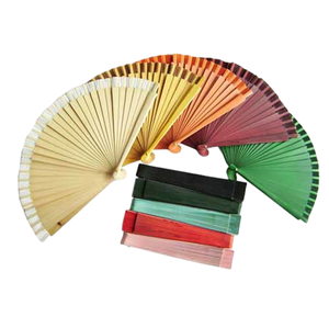 Abanico Plegable de Madera Tallada en Color Sólido Personalizado, Diseño de Tela Impresa Colorida, Abanicos de Mano - Product Image 2