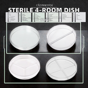 Boîte de Pétri XZ LAB 90 mm en plastique, 4 compartiments, stérile, pour usage en laboratoire scientifique - Product Image 2