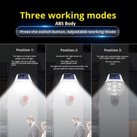 Lampes murales solaires à détection de mouvement IP65, corps en ABS, projecteur LED, éclairage solaire résidentiel avec caméra