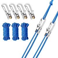 Accessoire de camping extérieur transfrontalier le plus vendu : Corde de tension pour tente et auvent, réfléchissante, coupe-vent, en polypropylène et zinc