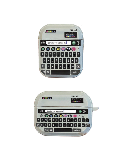 Keyboard Themed Earbud Case TPU Cover Retro UV Painted Shockproof Anti-Fall Anti-Slip Protective Shell for 4/3/Pro/2