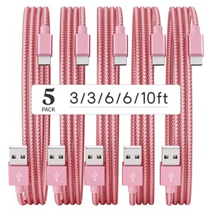 Usb C Cáp 3ft 6ft Nylon bện 2A 3A nhanh chóng sạc dây USB để USB C Cáp cho iPhone 16/16 cộng với/16 Pro Max máy in sử dụng - Product Image 2