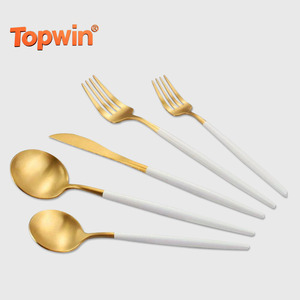Ensemble de couverts en acier inoxydable de qualité supérieure, vente en gros en Chine, livraison colorée, luxe, mariage, cuillère dorée, couteau, fourchette - Product Image 1