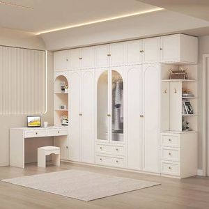 <span class=keywords><strong>Dressing</strong></span> gain de place avec vitrines en verre et étagères ouvertes, mobilier de chambre écologique E0 - Product Image 2