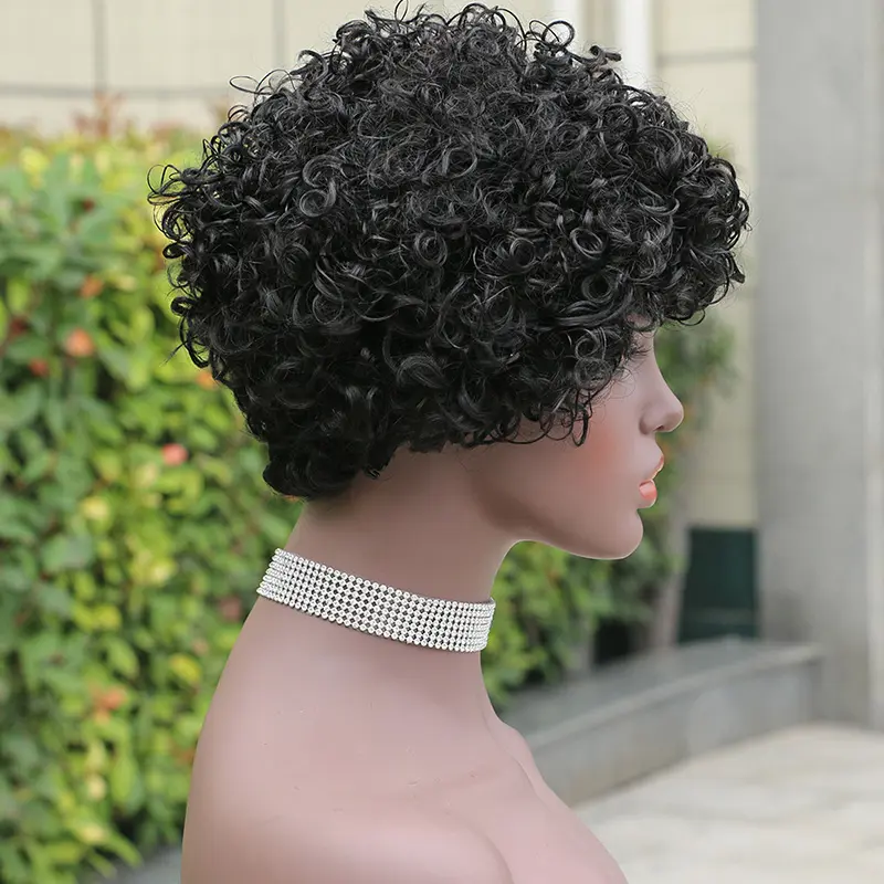 Wigs Wholesale Natural Curly Wig With Bangs Heat Resistant Fiber Toupee Synthetic Hair Wig