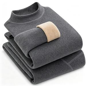 Set di Intimo Termico da Uomo in Pile Spesso, Collo Alto, Caldo e Traspirante, Senza Cuciture, Resistente al Freddo per Autunno e Inverno - Product Image 6
