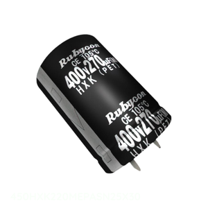 ตัวเก็บประจุแบบมีช่อง450HXK220MEPASN25X30 220 uF ตัวเก็บประจุแบบสแนป220 uF 20% 450V - Product Image 1