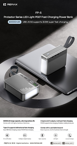 Внешний аккумулятор REMAX FP-5 60000 мАч PD27W со светодиодной подсветкой и 4 выходными портами - Product Image 3
