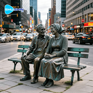 Scultura di Panchina in Bronzo a Grandezza Naturale con Design Tradizionale/Moderno, Personalizzabile per Spazi Pubblici Esterni - Product Image 4