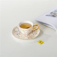 Ensemble de tasses à thé en céramique avec soucoupe, verres à thé de luxe royal, de haute qualité, personnalisés, livraison gratuite