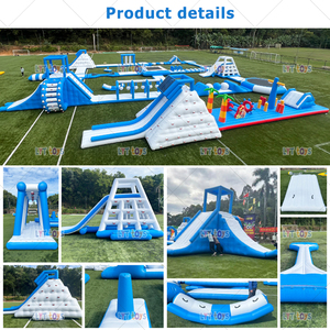 Parc aquatique gonflable personnalisé avec tyrolienne en vinyle pour jeux de défis aquatiques par Cheer Amusement - Product Image 2
