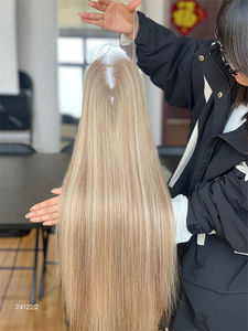 Shy 2024 nueva llegada Mini peluca resaltar Balayage transparente 20 pulgadas 8*8 encaje frontal Topper Bleach nudos sedoso recto - Product Image 5