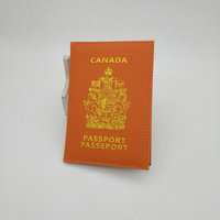 Porte-passeport personnalisé avec logo imprimé, housse de passeport bon marché du Canada, housse de passeport fine en cuir PU pour voyage, Canada