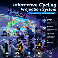 Équipement de jeu interactif de cyclisme commercial personnalisable, système de vélo à projection intelligente pour les lieux d'activités intérieures