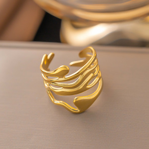 Anillo Apilable Abierto de Acero Inoxidable con Baño de Oro PVD de 18k, Diseño de Corazón y Serpiente, Cadena Geométrica de Bolas para Mujer, Moda Vintage 2026 - Product Image 4