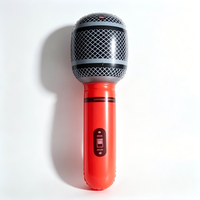 Microphone gonflable en PVC, pour fêtes sur le thème des concerts musicaux, décorations de scène et d'anniversaire, couleurs personnalisées disponibles