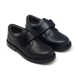 Самая популярная формальная Классическая обувь для маленьких мальчиков, идеальная кожаная детская черная школьная обувь