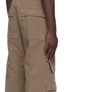 Paquete de 8 pantalones cargo de trabajo de moda para hombre, impermeables, marrón claro, lona bordada personalizada desgastada - Product Image 5