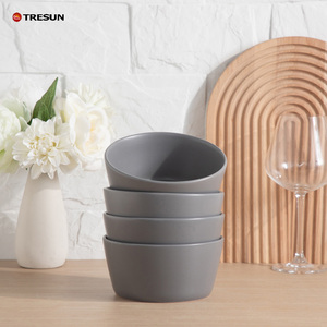 Service de table en grès gris brillant de 16 pièces pour 4 personnes, comprenant assiettes, tasses et bols, par un fournisseur de céramique - Product Image 4