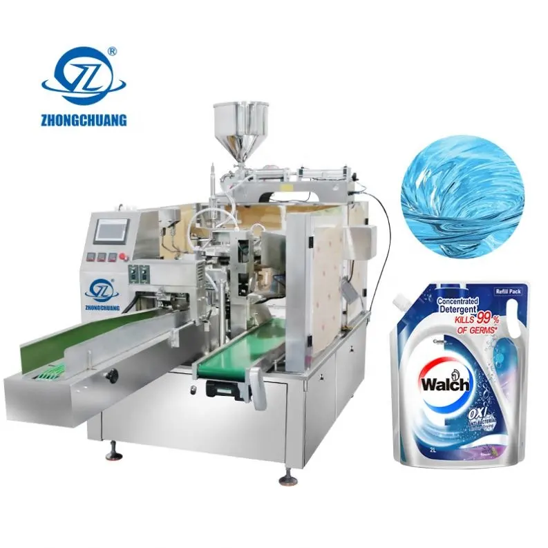 Premade Bag Pouch Packing Filling And Sealing Shampoo Water Juice Fruit Coffee Tomato Paste Spout Doypack Packaging Machine