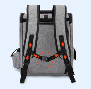 Popüler çok fonksiyonlu genişletilebilir suya dayanıklı nefes örgü tasarımı tekerlekler ile evcil hayvan taşıyıcı sırt çantası - Product Image 4