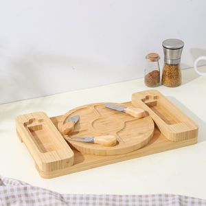 Planche à fromage en bambou avec ensemble de couteaux, plateau de découpe en bois 3 pièces pour la cuisine - Product Image 3