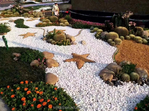 Guijarros de adoquines Piedras de cristal Pequeño mármol estilo chimenea para jardín Aplicación al aire libre Pulido Colorido Blanco liso - Product Image 4