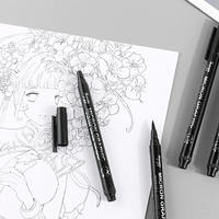 Ensemble de stylos micro à paillettes noires, encre pigmentée améliorée, 15 tailles assorties, stylos à pointe fine pour dessin, résistants à l'eau, archivistables