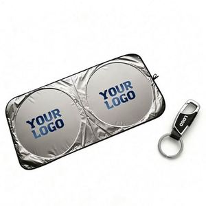 Wholesale Print Logo Double Circle Fold Front Windshield <b>Shade</b> for Car Dealer Business Promo Gift Sunshade - Product Image 1