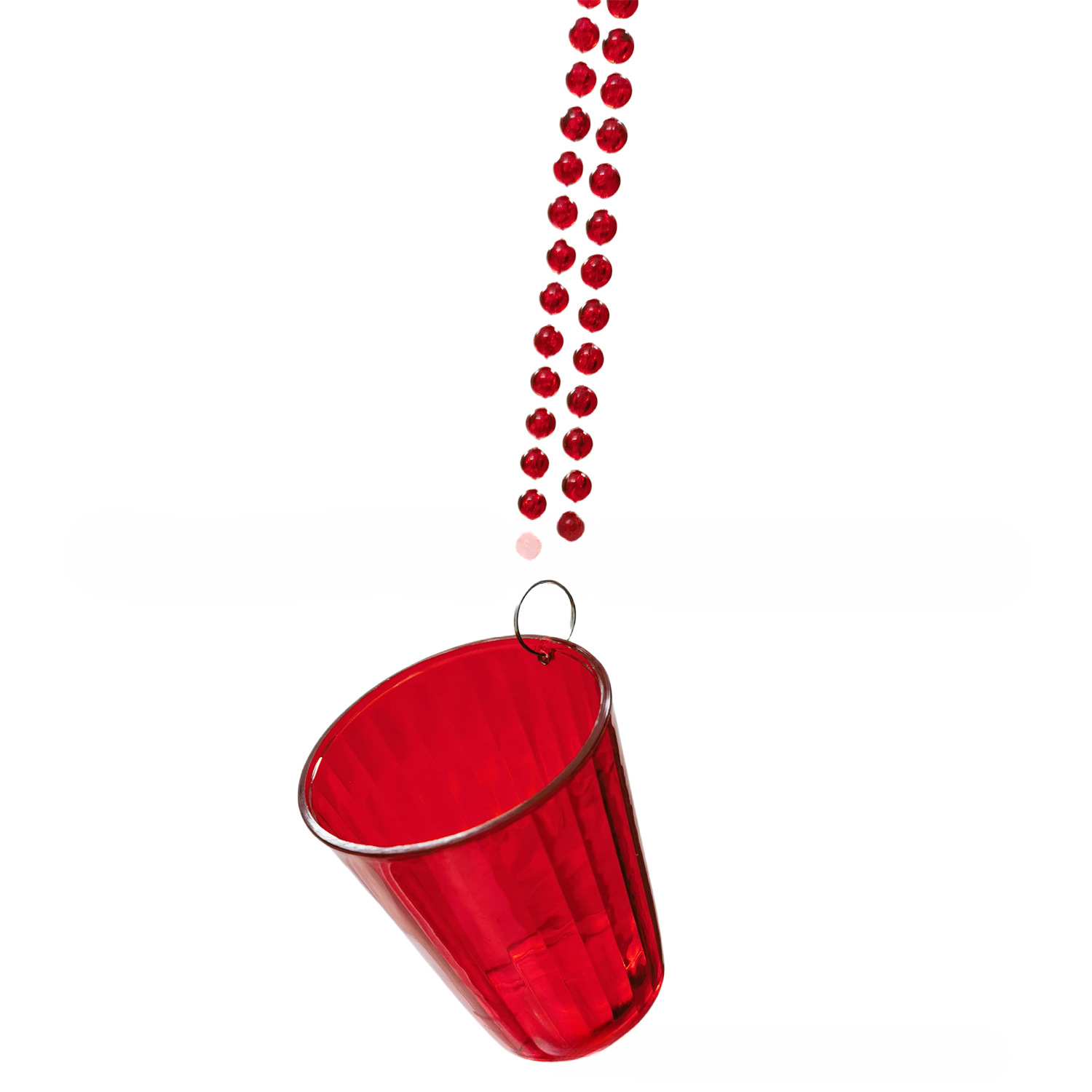 Tasse rayée, rouge transparent