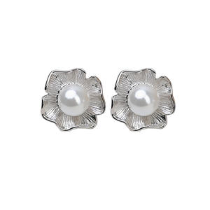 Pendientes de Plata S925 en Forma de V, Personalizados, con Perla de 8-9 mm, Pendientes Vacíos para DIY, Accesorios de Joyería, Bandeja, Pendientes de Botón Semi Finos - Product Image 5
