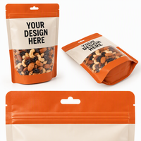 Op maat bedrukte staande pouch voor noten, trailmix, gedroogd fruit, voedselveilige, hersluitbare ziplock doypack verpakking met venster
