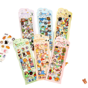 4 autocollants adhésifs mignons <span class=keywords><strong>de</strong></span> dessins animés d'animaux par paquet pour la décoration des fêtes, pour l'exploration des enfants et les carnets <span class=keywords><strong>de</strong></span> notes - Product Image 2