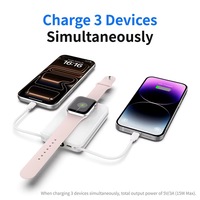 Batterie externe sans fil 10000mAh PD 22.5W à charge rapide avec câble USB C intégré, chargeur portable magnétique avec support