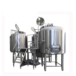 500L 1000L Bir Pembuatan Bir Tiga Kapal Mash Tun Lauter Tun Mendidih & Pusaran Air Tun.