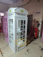 White Modern New Arrival Wedding Phone Booth Message Station Audio Video Guestbook Stand Reception Event Decor Metal