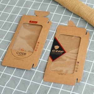 Clear PVC window Packaging Gift Box Kraft Paper Foldable Box for Cell Phone Case